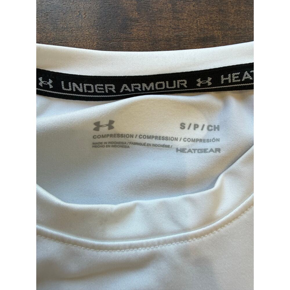 Under Armour HeatGear Compression Short Sleeve Performance Top White Women’s Sm - Picture 5 of 15